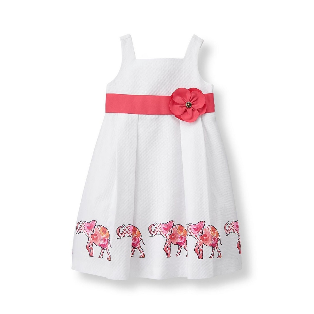 NWT Janie and Jack elephant pique dress 12-18 mon